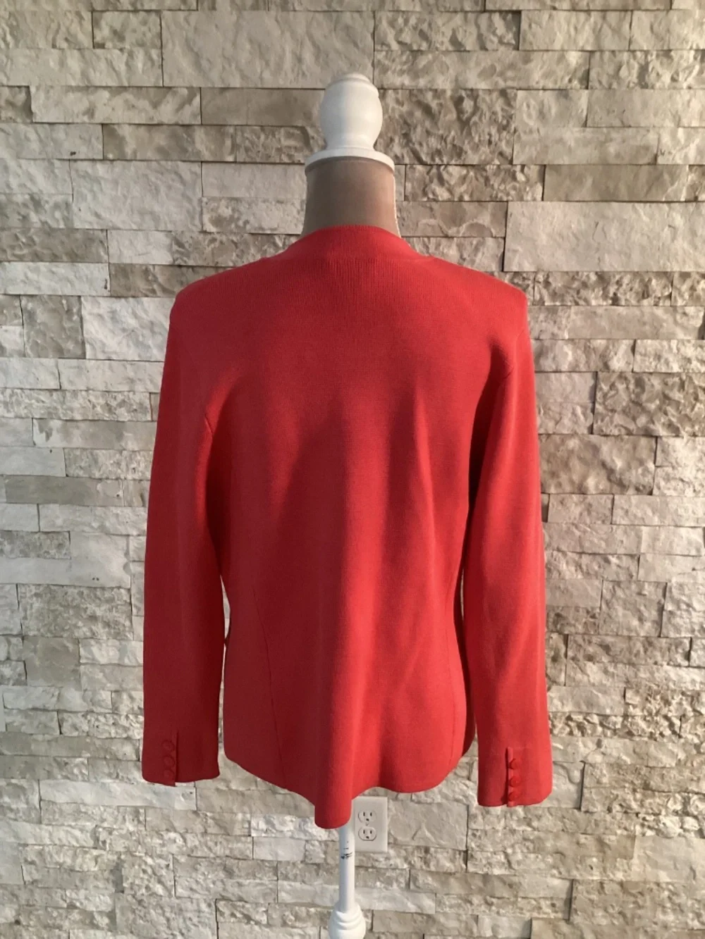 Talbots structured collarless knit sweater jacket (NWT)